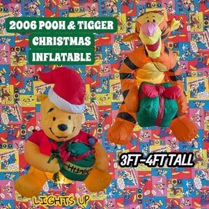 Disney Winnie the Pooh & Tigger Christmas Inflatable - Red, Orange, Green